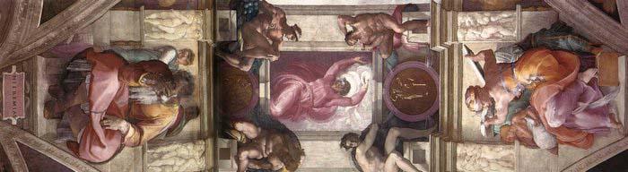 Michelangelo Buonarroti The ninth bay of the ceiling oil painting image